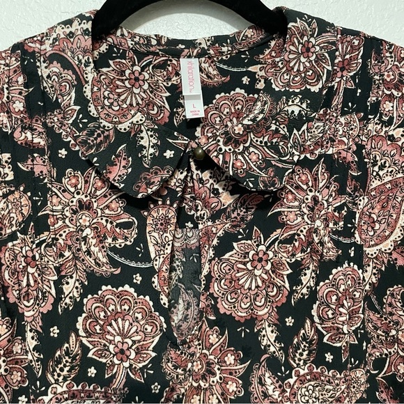 Xhilaration womans midi long sleeve dress size L peter pan collar feminine flowy - Picture 6 of 10